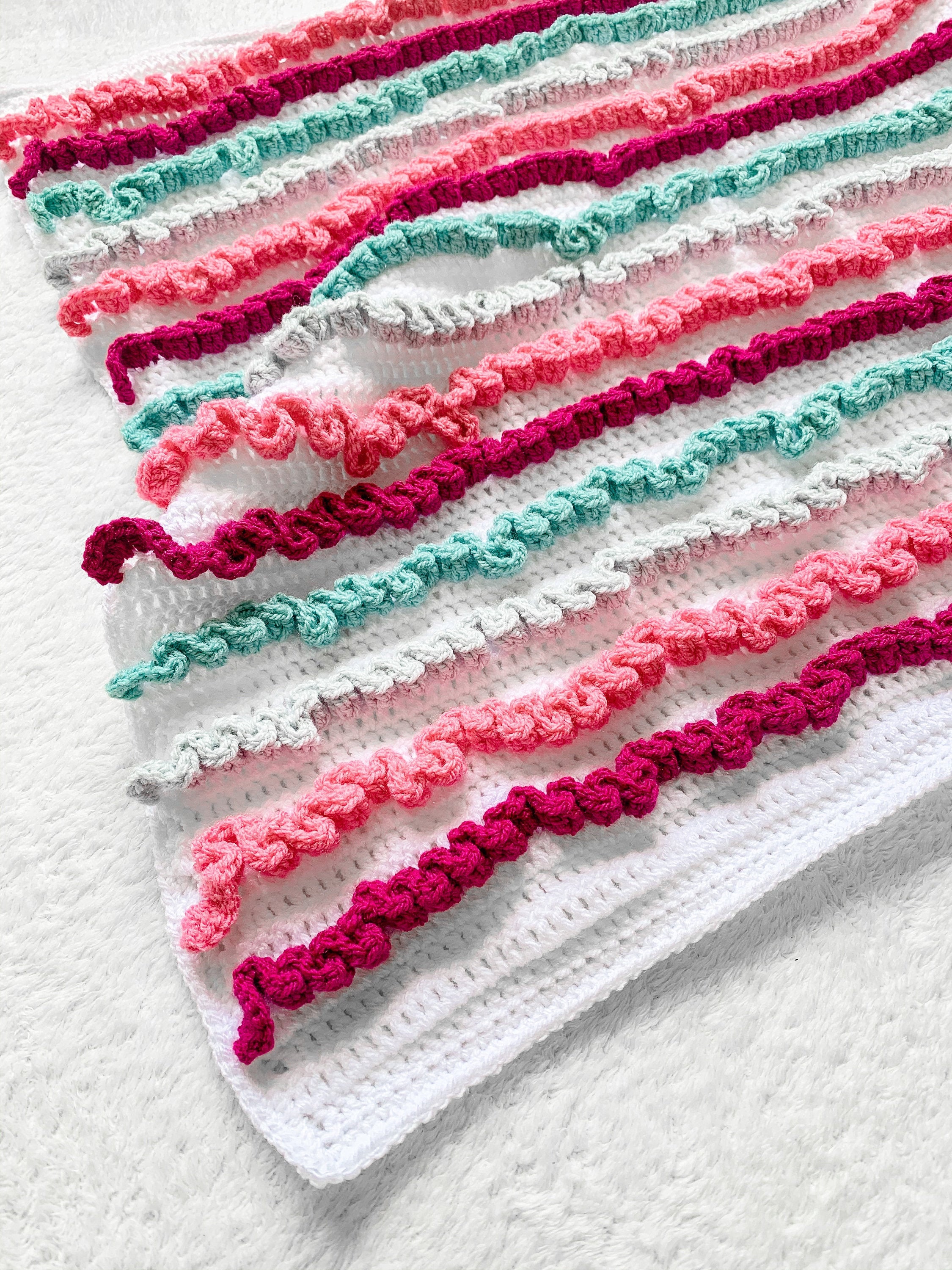 Ruffled baby blanket sale