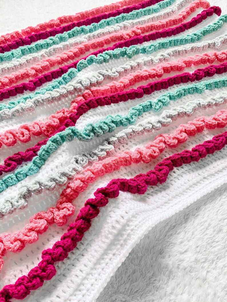 Ruffle Baby Blanket, Crochet Pattern, Crochet Baby Blanket Pattern, Crochet Newborn baby Blanket Pattern, Baby Blanket, Ruffle Blanket, Baby image 4