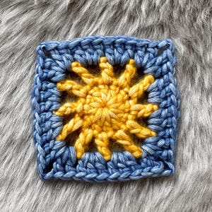 SunShine Granny Square Pattern, Sun Granny Square Pattern, Crochet Pattern, Crochet Granny Square, Granny Square Blanket, Granny Pattern