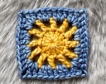 SunShine Granny Square Crochet Pattern: US Terms (PDF Download)