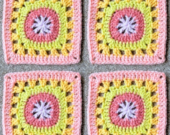 Cartwheel Granny Square Pattern, Crochet Granny Square Throw Pattern, Crochet Throw Pattern, Crochet Pattern, Granny Square Throw, Motif