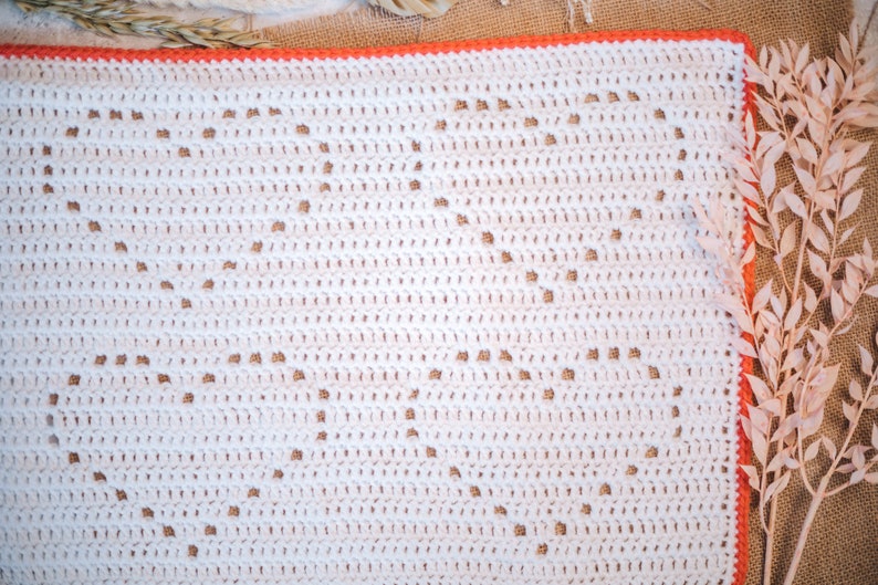 My Love Crochet Blanket Pattern, Crochet Pattern, Baby Blanket Pattern, Heart Baby Blanket Pattern, Crochet Baby Blanket, Filet Crochet Baby image 7