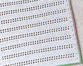 Crochet Filet Blanket Pattern, Crochet Blanket Pattern, Filet Crochet Pattern, Crochet Pattern, Filet Baby Blanket Pattern - inspire Blanket