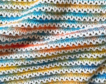 V Stitch Crochet Blanket Pattern: Afghan Throw (PDF Pattern)