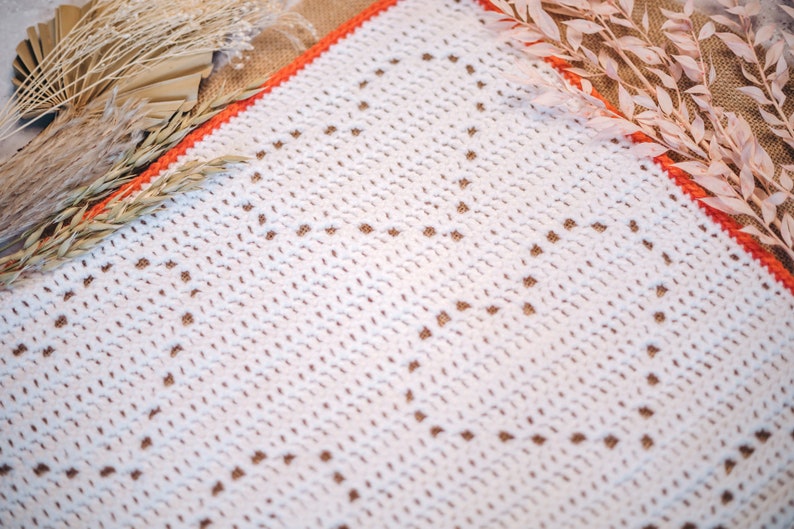 My Love Crochet Blanket Pattern, Crochet Pattern, Baby Blanket Pattern, Heart Baby Blanket Pattern, Crochet Baby Blanket, Filet Crochet Baby image 8