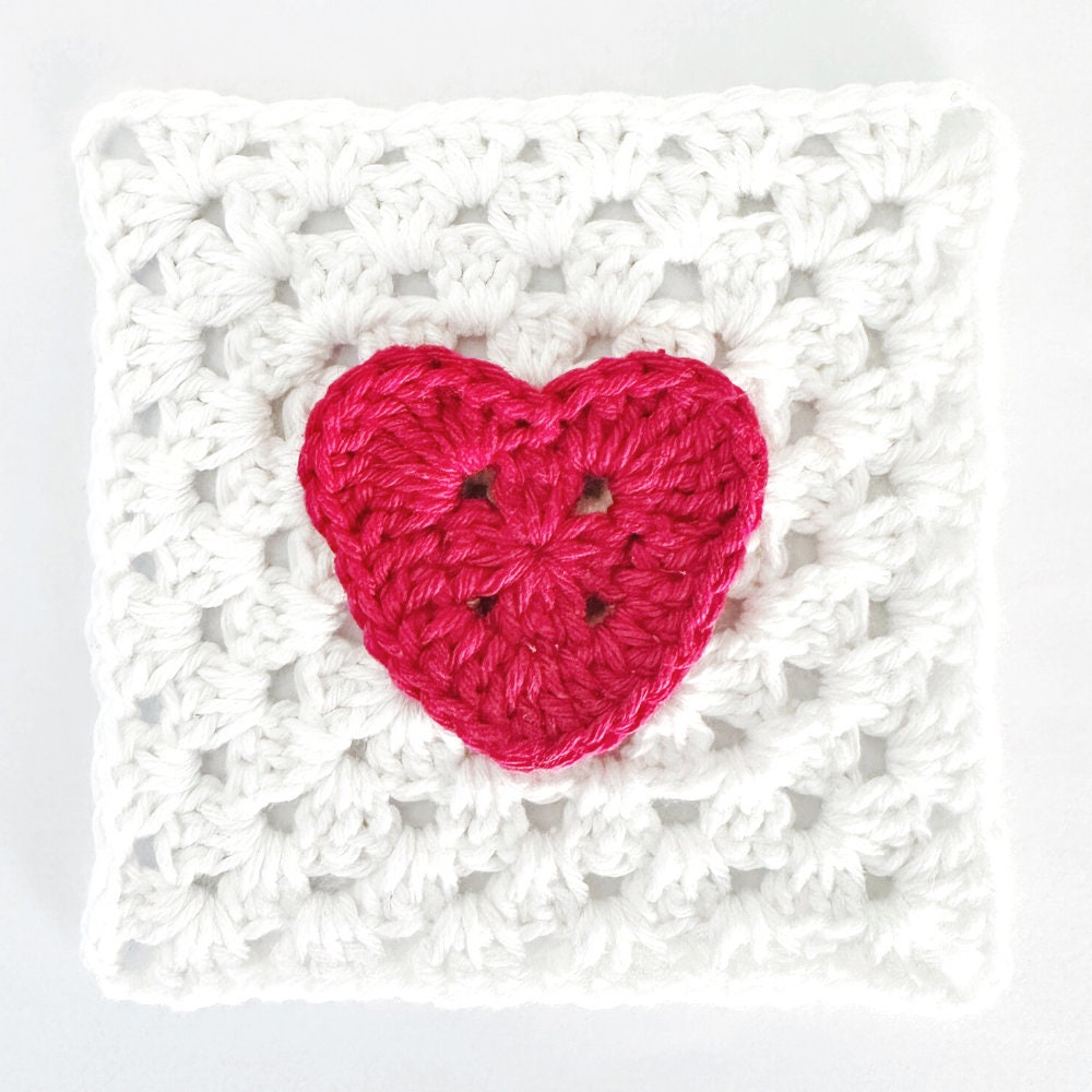 38 Crochet Square Patterns to Build Your Next Project 10 Valentines Heart Granny Square Crochet