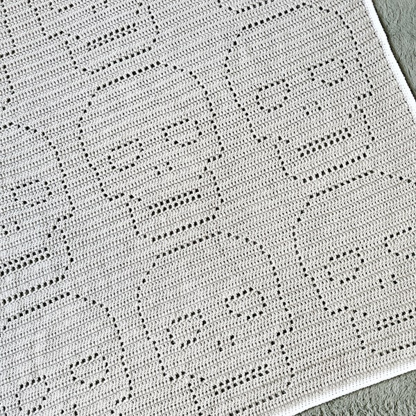 Skull Crochet Blanket Pattern, Filet Crochet Skull Blanket, Filet Crochet Blanket Pattern, Skull Filet Blanket, Crochet Halloween Pattern