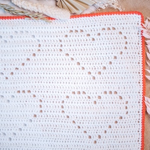 My Love Crochet Blanket Pattern, Crochet Pattern, Baby Blanket Pattern, Heart Baby Blanket Pattern, Crochet Baby Blanket, Filet Crochet Baby image 3