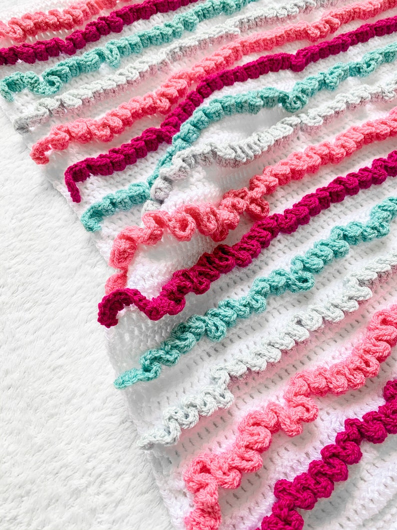 Ruffle Baby Blanket, Crochet Pattern, Crochet Baby Blanket Pattern, Crochet Newborn baby Blanket Pattern, Baby Blanket, Ruffle Blanket, Baby image 9