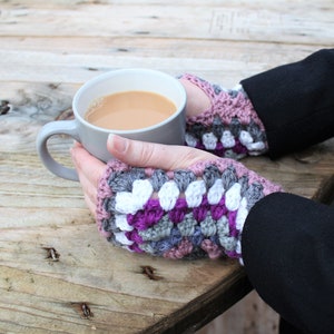 Granny Square Fingerless Gloves, Crochet Pattern, Crochet Gloves Pattern, Crochet Granny Square, Crochet Fingerless Gloves, Crochet Mitts