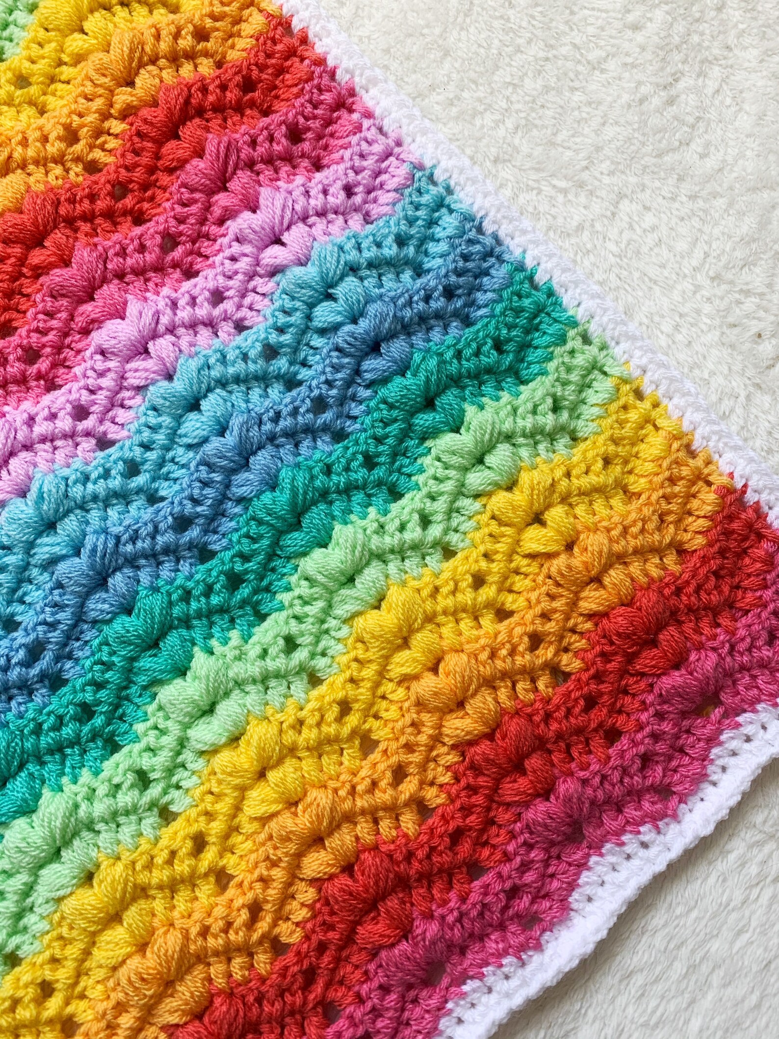 Bobble Ripple Baby Blanket Crochet Baby Blanket Crochet Etsy UK