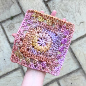 Granny Square Crochet Pattern, Crochet Square Pattern, Puff Stitch Granny Square Pattern, Crochet Pattern, Easy Crochet Granny Square #4