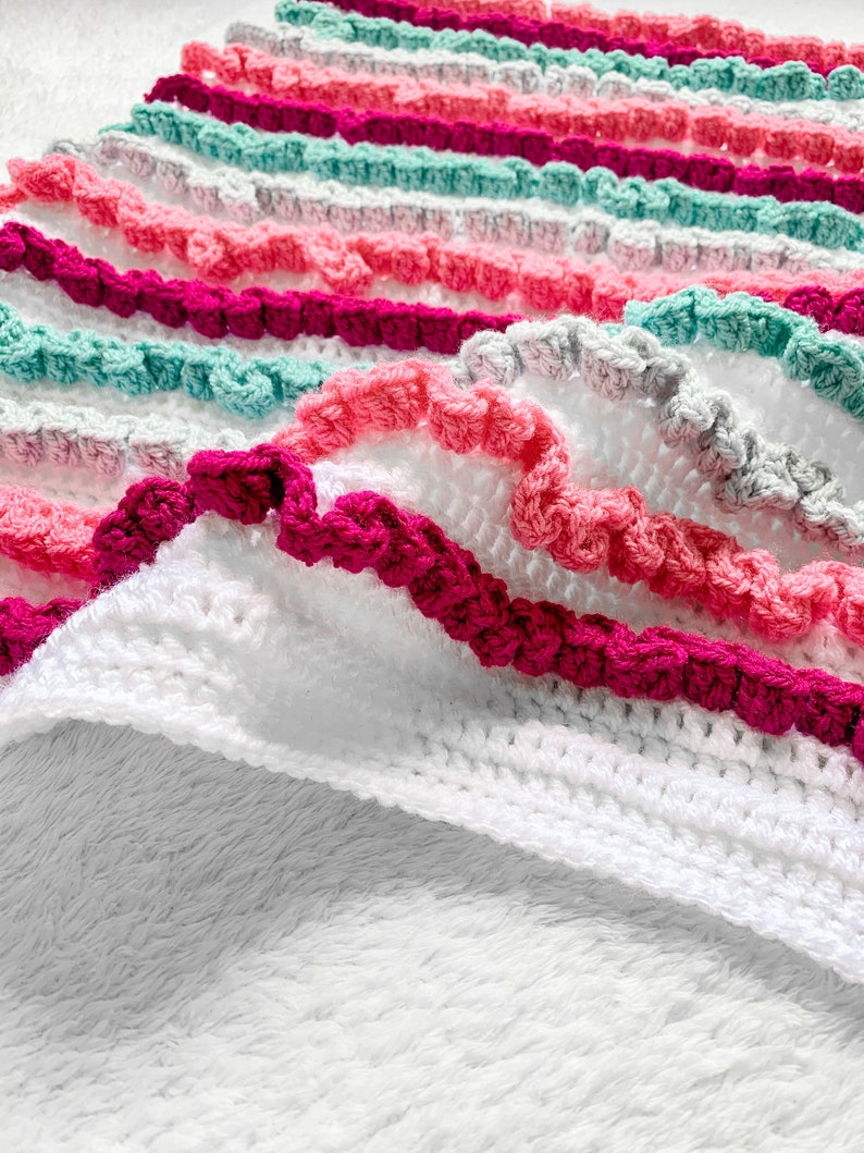 Ruffle Baby Blanket, Crochet Pattern, Crochet Baby Blanket Pattern, Crochet Newborn baby Blanket Pattern, Baby Blanket, Ruffle Blanket, Baby image 2