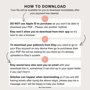 May include: A white background with a pink and black graphic explaining how to download a digital file from Etsy. The graphic includes the text "HOW TO DOWNLOAD" and "DO NOT use Apple ID to purchase".