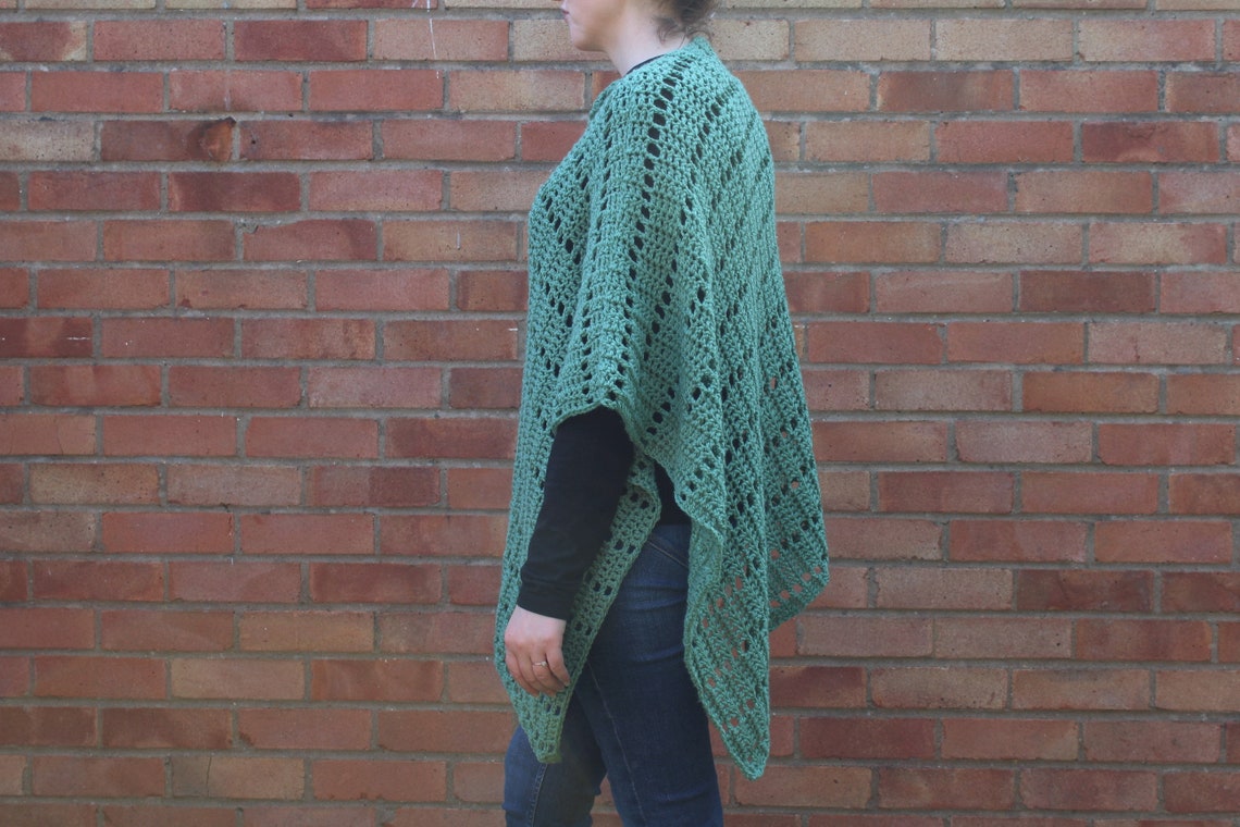 Darla Asymmetrical Poncho Crochet Pattern Crochet Poncho | Etsy