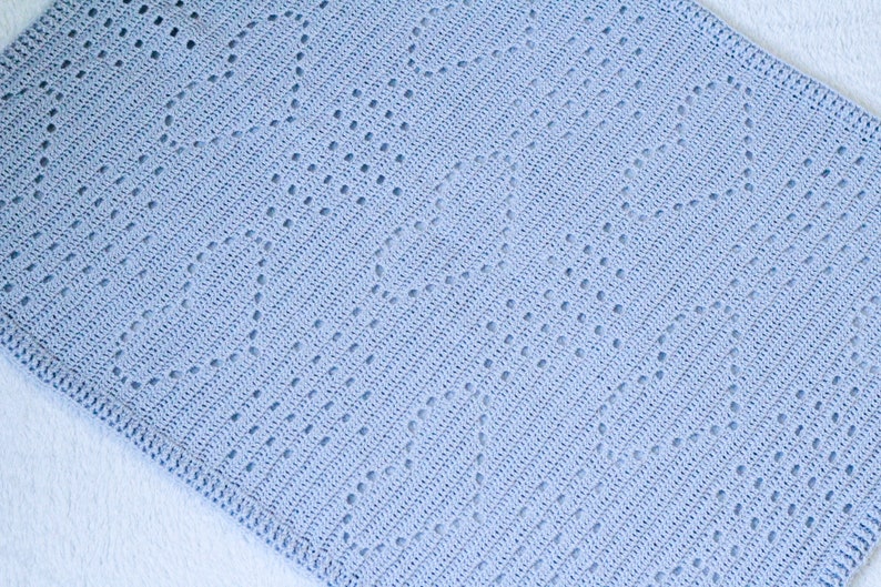 LITTLE LOVE Baby Blanket, Crochet Blanket Pattern, Filet Hearts Baby Blanket, Crochet Pattern, Filet Crochet Blanket Pattern, Baby Blanket image 9