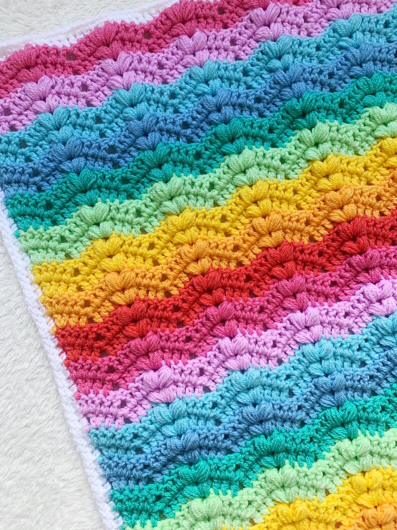 Bobble Ripple Baby Blanket Crochet Baby Blanket Crochet Etsy UK