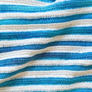 Layered Lines Baby Blanket Crochet Pattern: Aran Yarn (PDF Download)