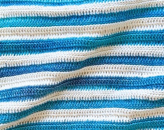 Layered Lines Baby Blanket Crochet Pattern: Aran Yarn (PDF Download)