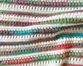Modèle de couverture de bébé jour et nuit au crochet : fil d'Aran afghan (Modèle PDF)