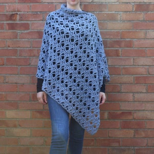 Bella Asymmetrical Poncho, Crochet pattern, Crochet Poncho Pattern, Crochet Asymmetrical Poncho, Asymmetrical Poncho Pattern, Lacy Poncho