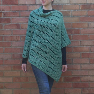 Darla Asymmetrical Poncho, Crochet Pattern, Crochet Poncho Pattern, Crochet Asymmetrical Poncho, Crochet Clothing, Filet Crochet, Poncho image 1