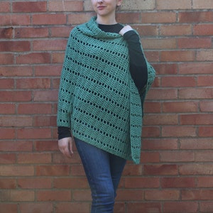 Darla Asymmetrical Poncho, Crochet Pattern, Crochet Poncho Pattern, Crochet Asymmetrical Poncho, Crochet Clothing, Filet Crochet, Poncho image 10