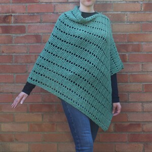 Darla Asymmetrical Poncho, Crochet Pattern, Crochet Poncho Pattern, Crochet Asymmetrical Poncho, Crochet Clothing, Filet Crochet, Poncho image 8