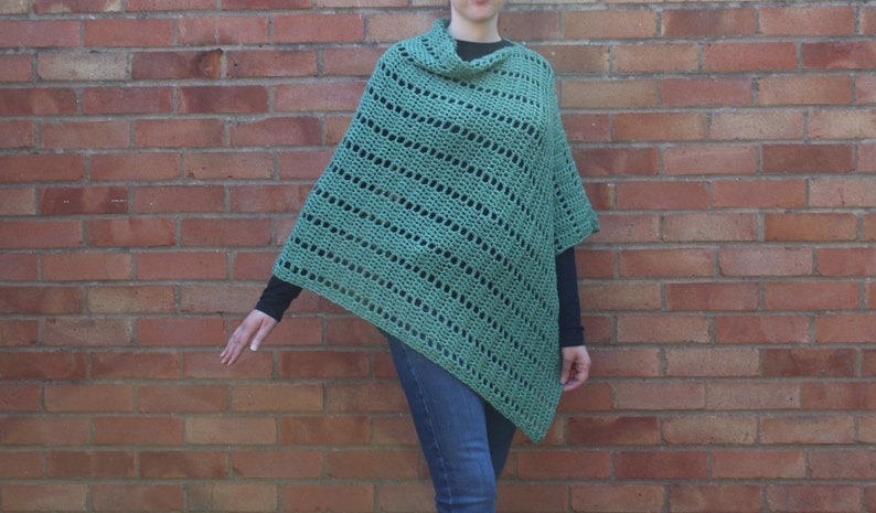 Darla Asymmetrical Poncho, Crochet Pattern, Crochet Poncho Pattern, Crochet Asymmetrical Poncho, Crochet Clothing, Filet Crochet, Poncho image 8