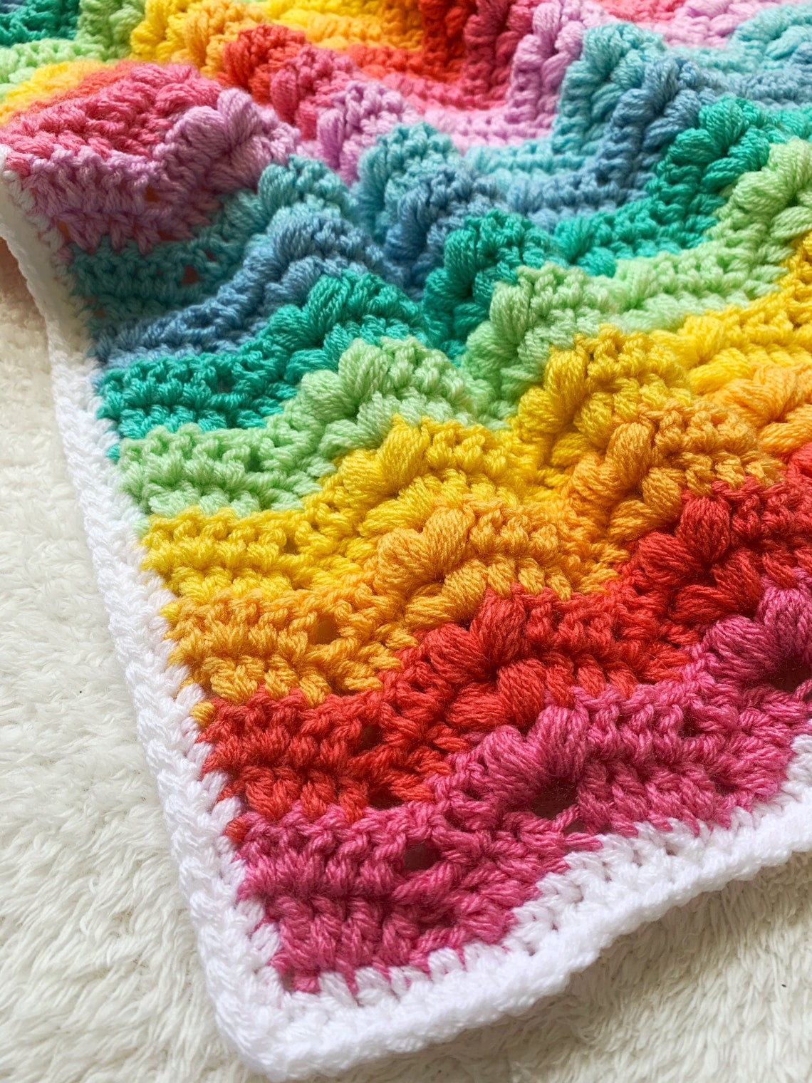 Bobble Ripple Baby Blanket Crochet Baby Blanket Crochet | Etsy