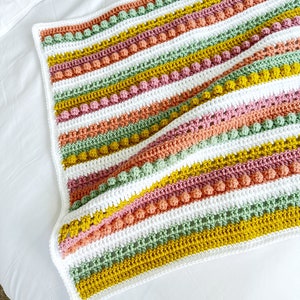 Yasmin Blanket Pattern, Crochet Baby Blanket Pattern, Crochet Bobble Blanket Pattern, Crochet Pattern, Baby Blanket Pattern, Filet Crochet image 10