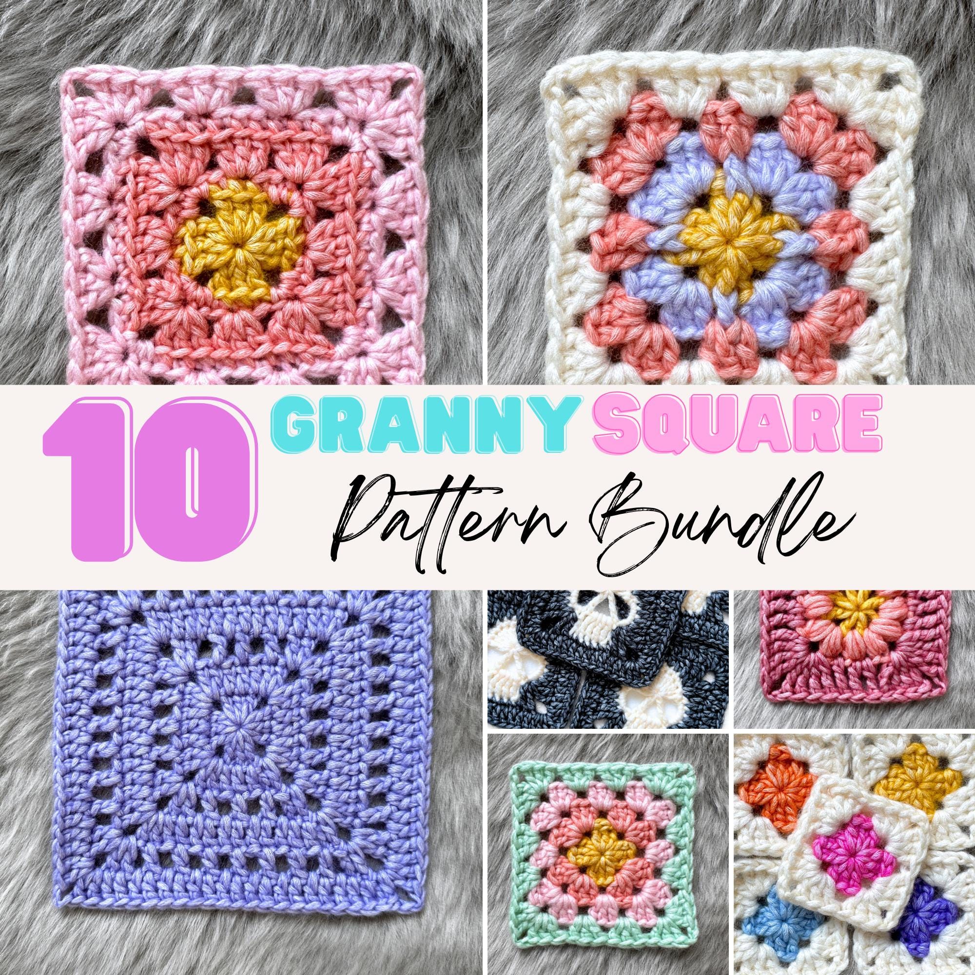 38 Crochet Square Patterns to Build Your Next Project 7 Granny Square Crochet Pattern Bundle: 10 Motif Designs