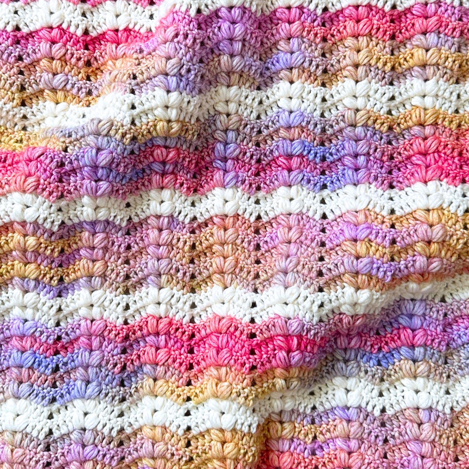Puff Shell Ripple Afghan Puff Ripple Baby Blanket, Crochet Ripple Baby Blanket Pattern, Crochet ...