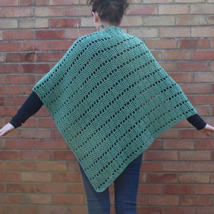 Darla Asymmetrical Poncho, Crochet Pattern, Crochet Poncho Pattern, Crochet Asymmetrical Poncho, Crochet Clothing, Filet Crochet, Poncho image 6