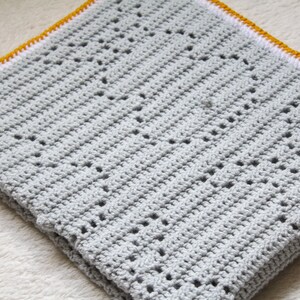 OSCAR Crochet Baby Blanket, crochet Filet Blanket, Crochet Pattern, Crochet Blanket, Filet Crochet, Baby Blanket, Bunny Filet Blanket image 6