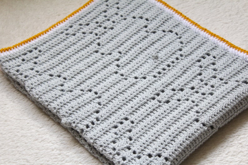 OSCAR Crochet Baby Blanket, crochet Filet Blanket, Crochet Pattern, Crochet Blanket, Filet Crochet, Baby Blanket, Bunny Filet Blanket image 6