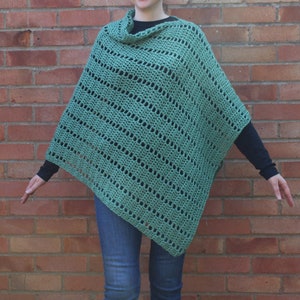 Darla Asymmetrical Poncho, Crochet Pattern, Crochet Poncho Pattern, Crochet Asymmetrical Poncho, Crochet Clothing, Filet Crochet, Poncho image 2