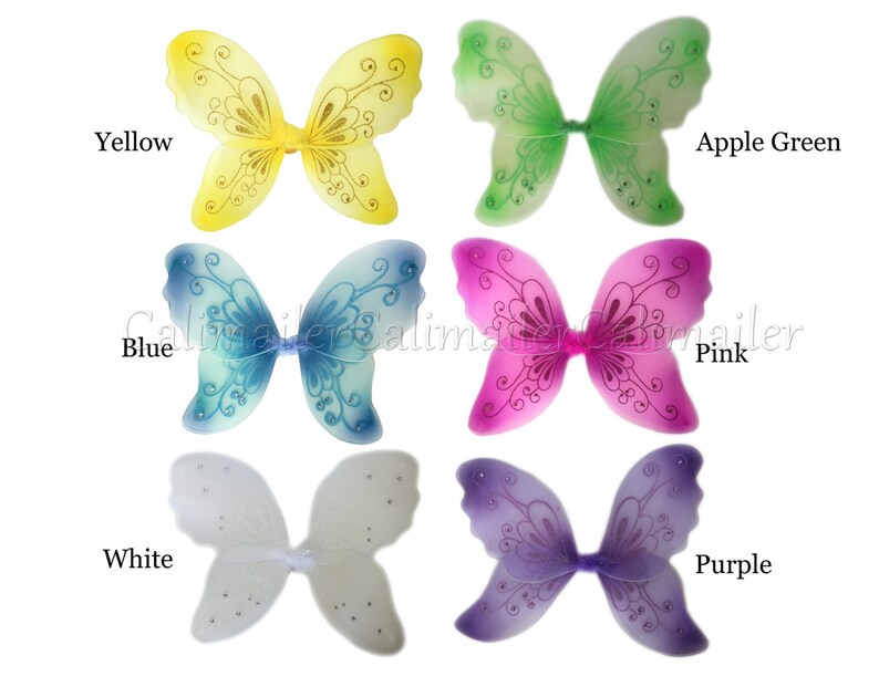 BEAUTIFUL 21\u201dx14\u201d SPARKLING Butterfly Dress-up Costume Wings 3 colors