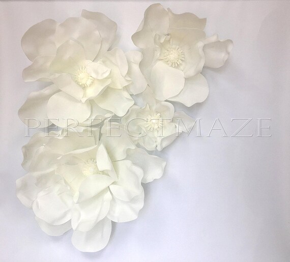Faux Artificial Foam Magnolia Flowers Decor For Wedding Bridal Etsy