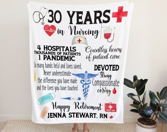 Nurse Retirement Gift personalized Blanket / Nursing gift / Personalized Gift / gift for nurse friend / Retired Nurse gift Nurse retirement