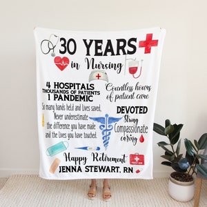Nurse Retirement Gift personalized Blanket / Nursing gift / Personalized Gift / gift for nurse friend / Retired Nurse gift Nurse retirement