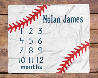 Milestone Blanket / Sports Milestone Blanket / Milestone Blanket Boy / New Mom Gift / Newborn Baby Gift / Baptism Gift / Baseball Blanket