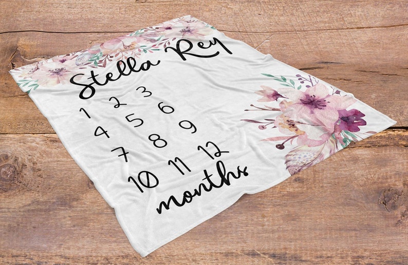 Milestone Blanket / Baby Girl / Baby Month Blanket / Baby Etsy
