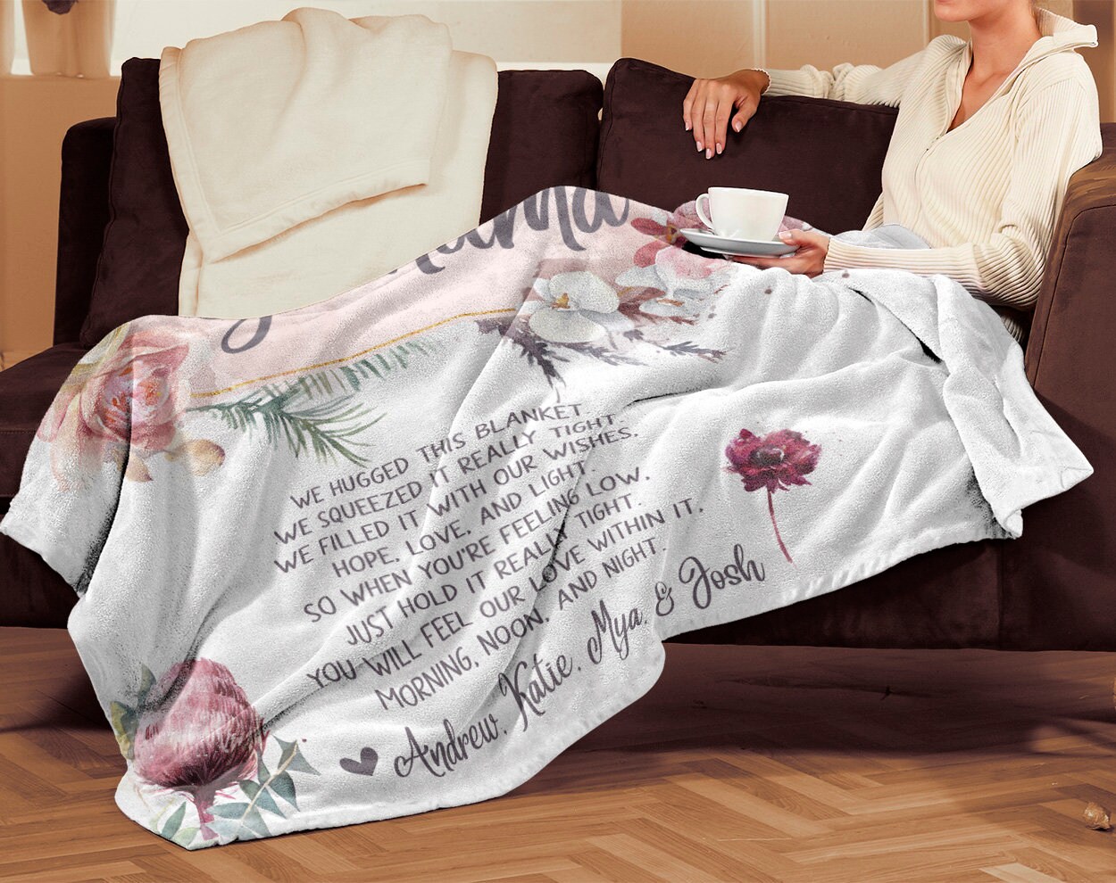 Mother's Day Blanket Grandma Blanket Hug / Nana Gigi Gift Etsy.de