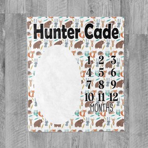 Woodland Animal Baby Milestone Blanket / Baby Boy / Baby Month Blanket / Shower Gift / Milestone Baby Gift / New Mom Gift / Newborn baby