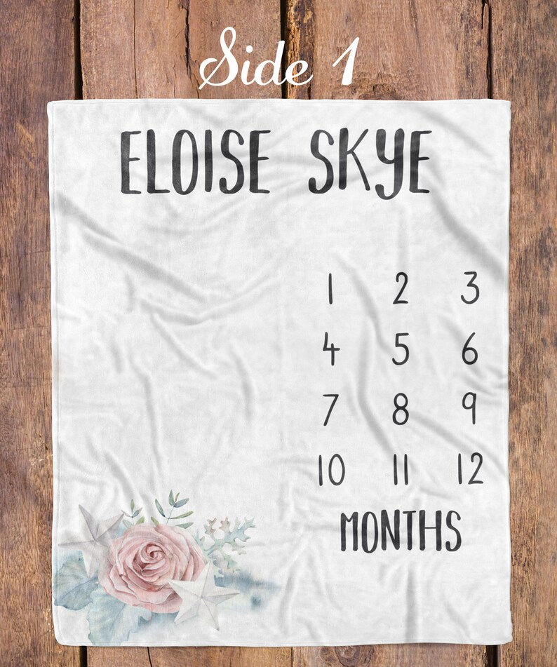 Milestone Blanket / Baby Girl / Baby Month Blanket / Baby Etsy