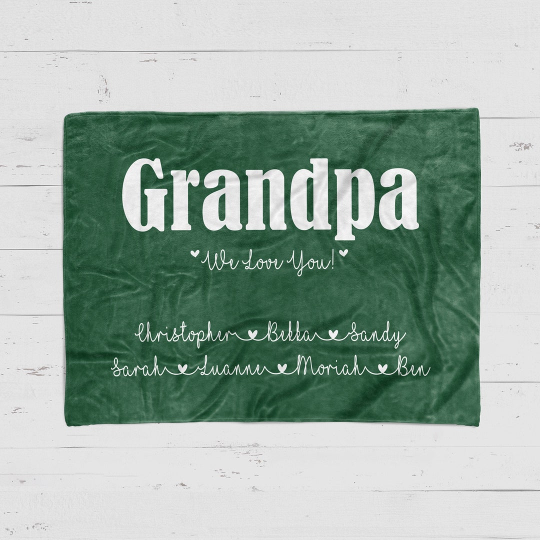 Grandpa Blanket Personalized Gift for Grandpa Gifts for Etsy