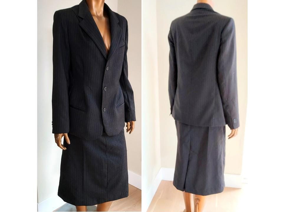 1940s WWII women's wool suit recreated from modern famous maker men's wool suit Size Small