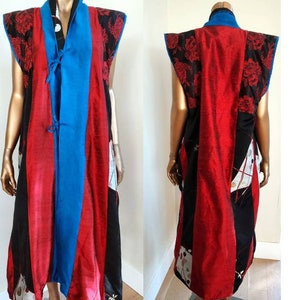 Tibetan silk panel coat costume and hat MED
