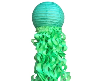 Oasis Green Jellyfish Paper Lantern, Mermaid Party Decor